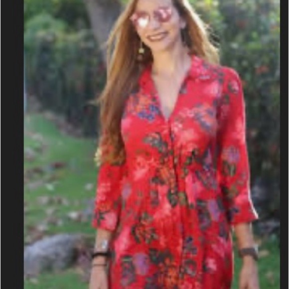 Zara Red Floral Mini Dress - Picture 1 of 10